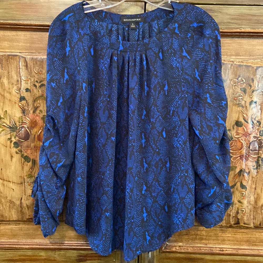 Banana Republic Blue And Black Blouse